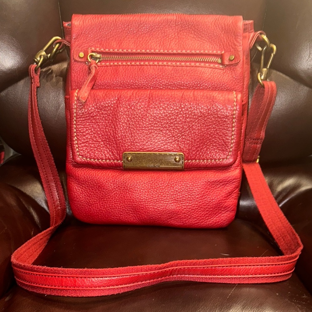 The Sak Red Leather Crossbody Bag